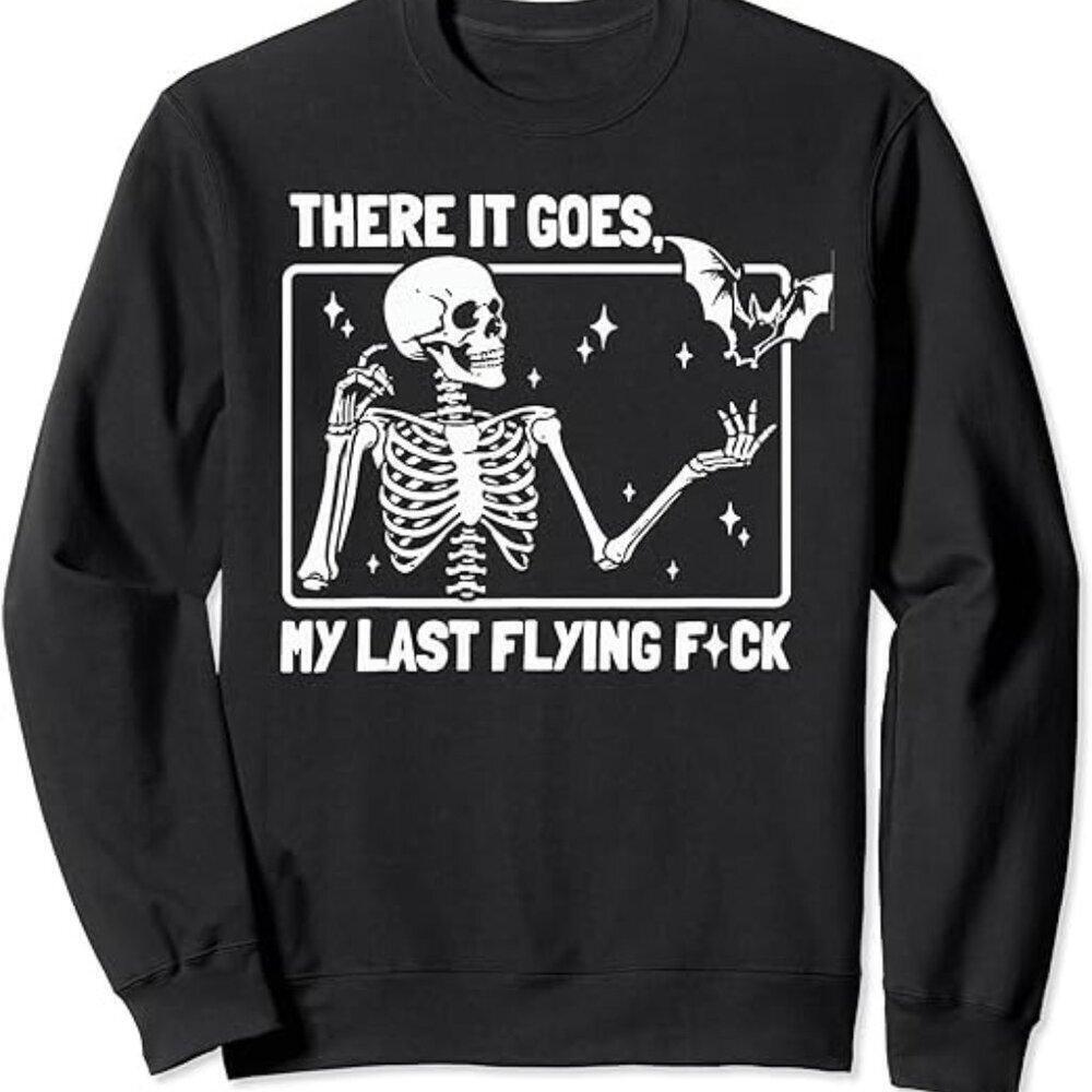 There It Goes My Last Flying F Skeletons Funny Halloween Sweatshirt 05